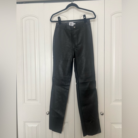 Princess Polly Black Leather Macey Pant - Picture 4 of 7